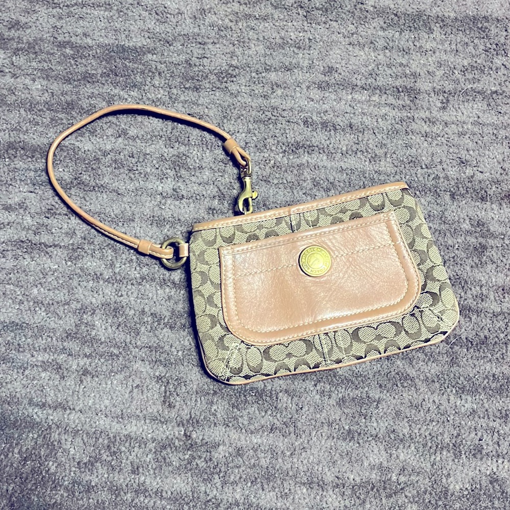 Brown Coach wristlet
